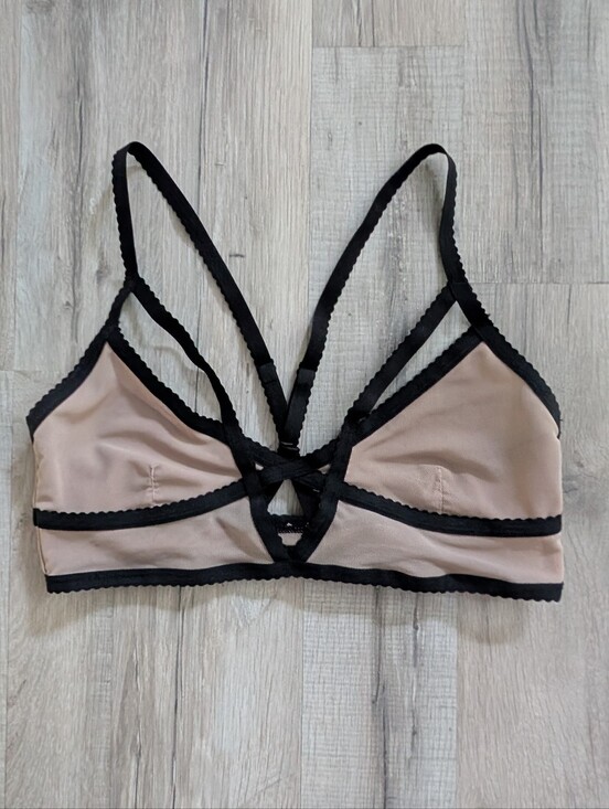 Free People Other - Intimately Free People Nude and Black Strappy Bralette, Small (C8)